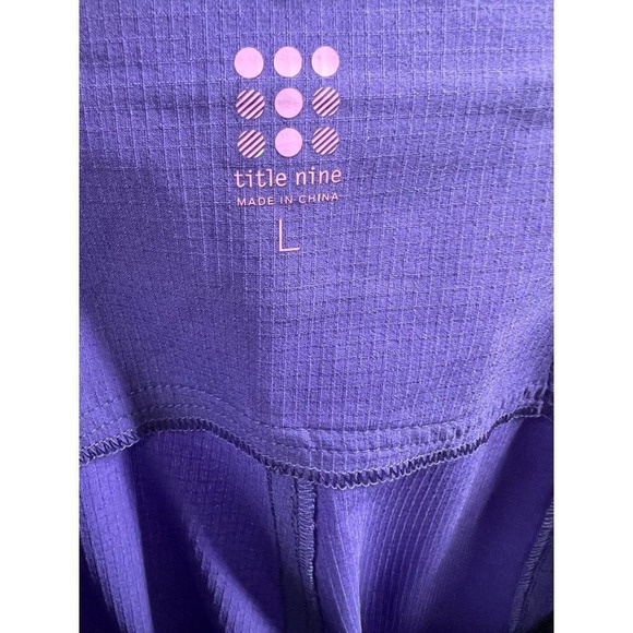Title Nine Leggings Womens Large Purple Cropped Capri Drawstring Yoga Activewear - Picture 2 of 8